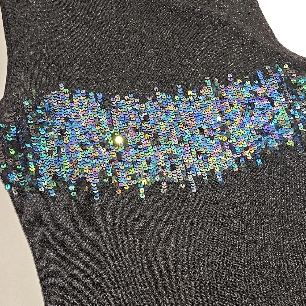 Vintage Passport Black Sequin Tank Top - Picture 8 of 10